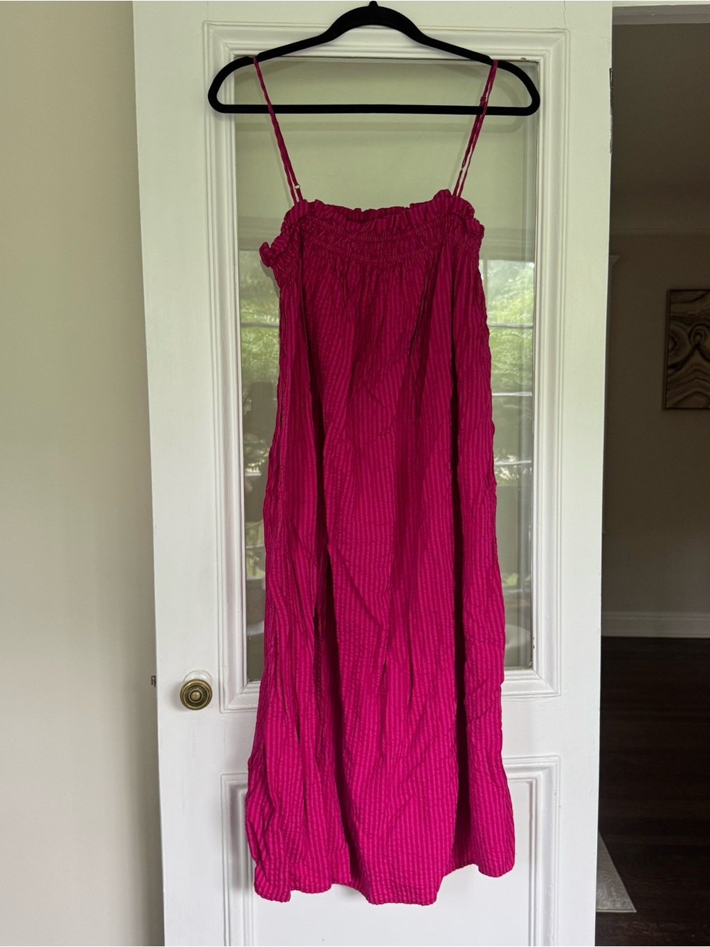 Banana Republic Hot Pink Smocked Dress